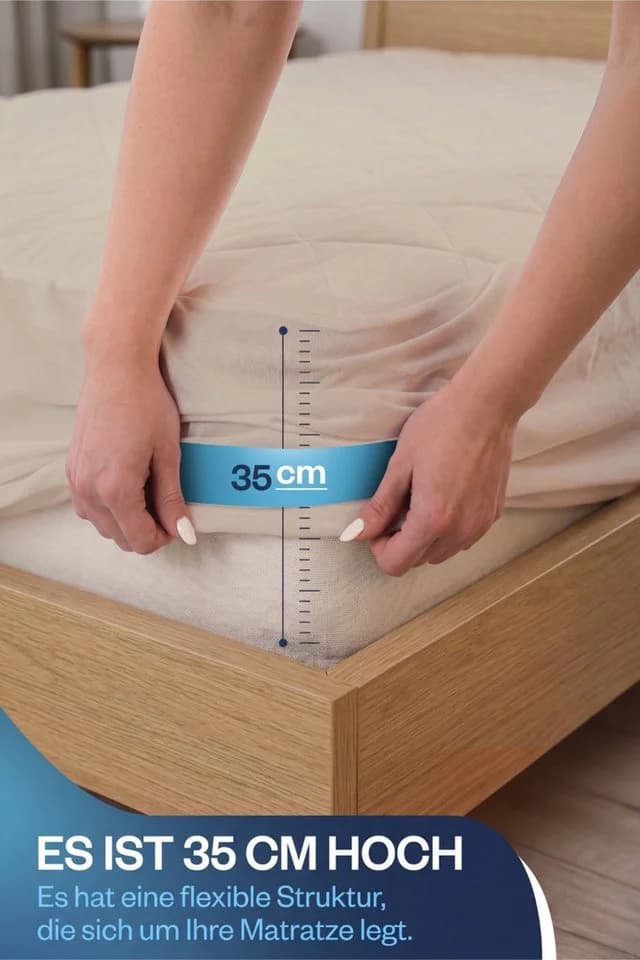 Formeya Matratzenschoner 100% Baumwolle Gesteppt Braun - Bild 4