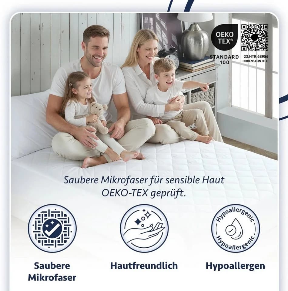 Formeya Matratzenschoner 100% Baumwolle Gesteppt Braun - Bild 5