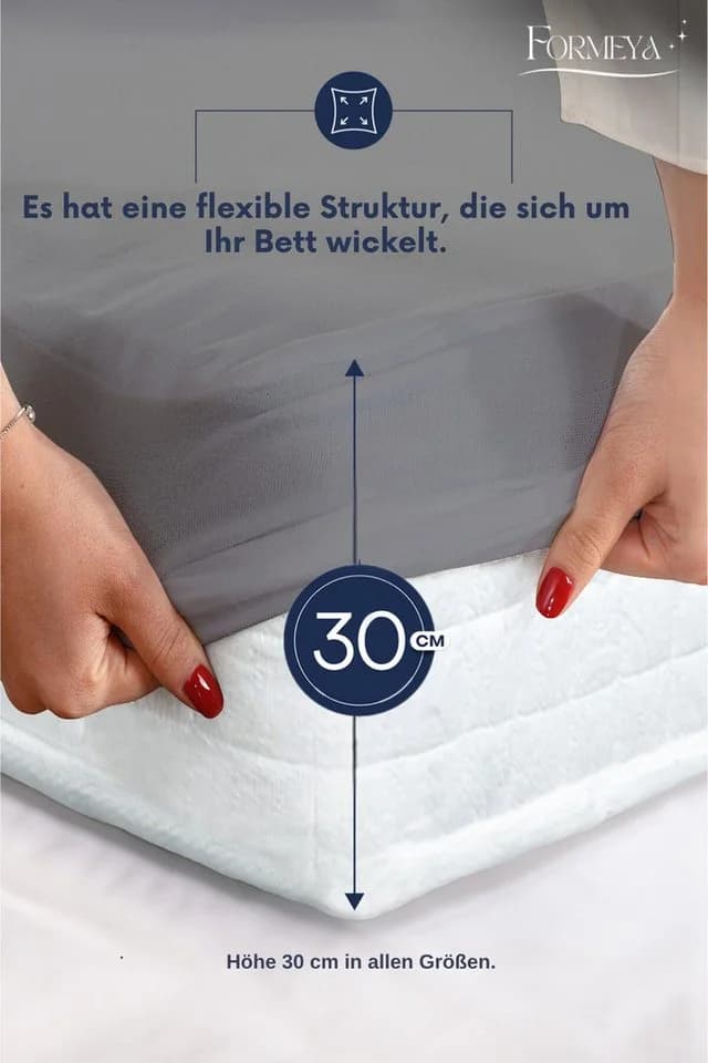 Formeya Matratzenschoner Grau Wasserdicht Atmungsaktiv Mikrofaser - Bild 5
