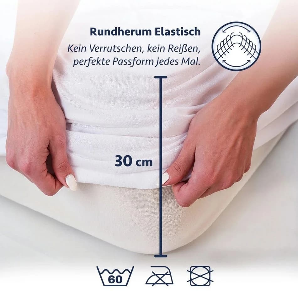 Formeya Matratzenschoner Gesteppt Weiß Mikrofaser Spannbettlaken - Bild 5