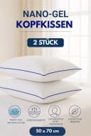 Formeya Nano-Gel Kopfkissen 50x70 cm 2er Set 100% Baumwolle Weiß Bild 2