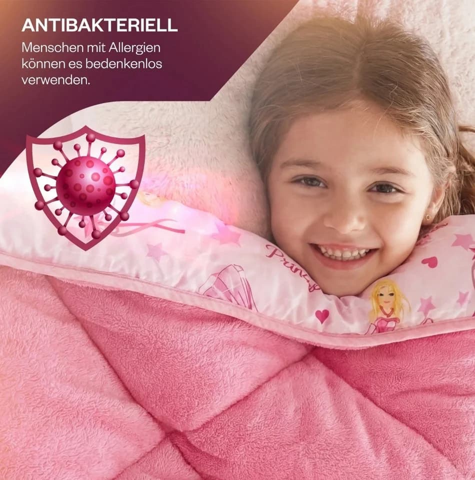 Formeya Kinderbettwäsche Prinzessin Wellsoft Wendesteppdecke Rosa - Bild 5