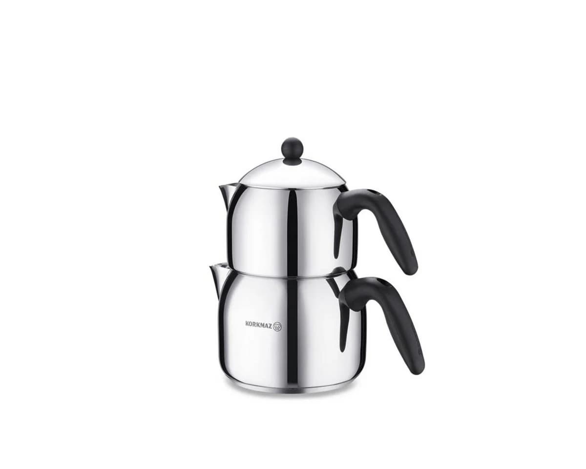 Korkmaz Teekannen-Set Orbit Midi 2,2L Edelstahl Schwarz