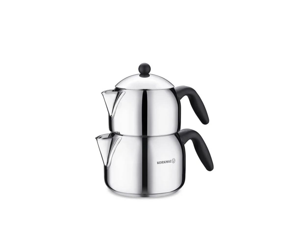 Korkmaz Caydanlik-Teekanne Orbit Maxi A038 2,2 l Edelstahl silber - Bild 2