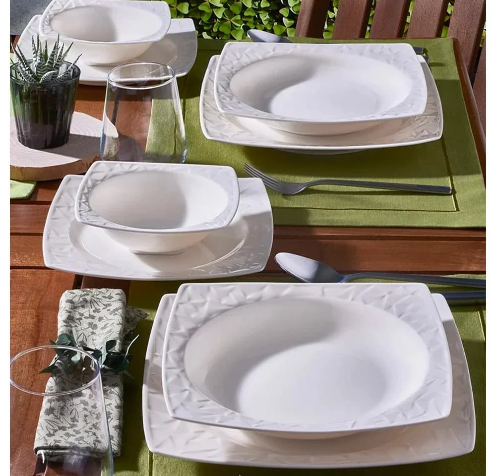 GÜRAL Porselen Tafelservice VIVENTE 24-tlg. Creme Bone Porzellan - Bild 2