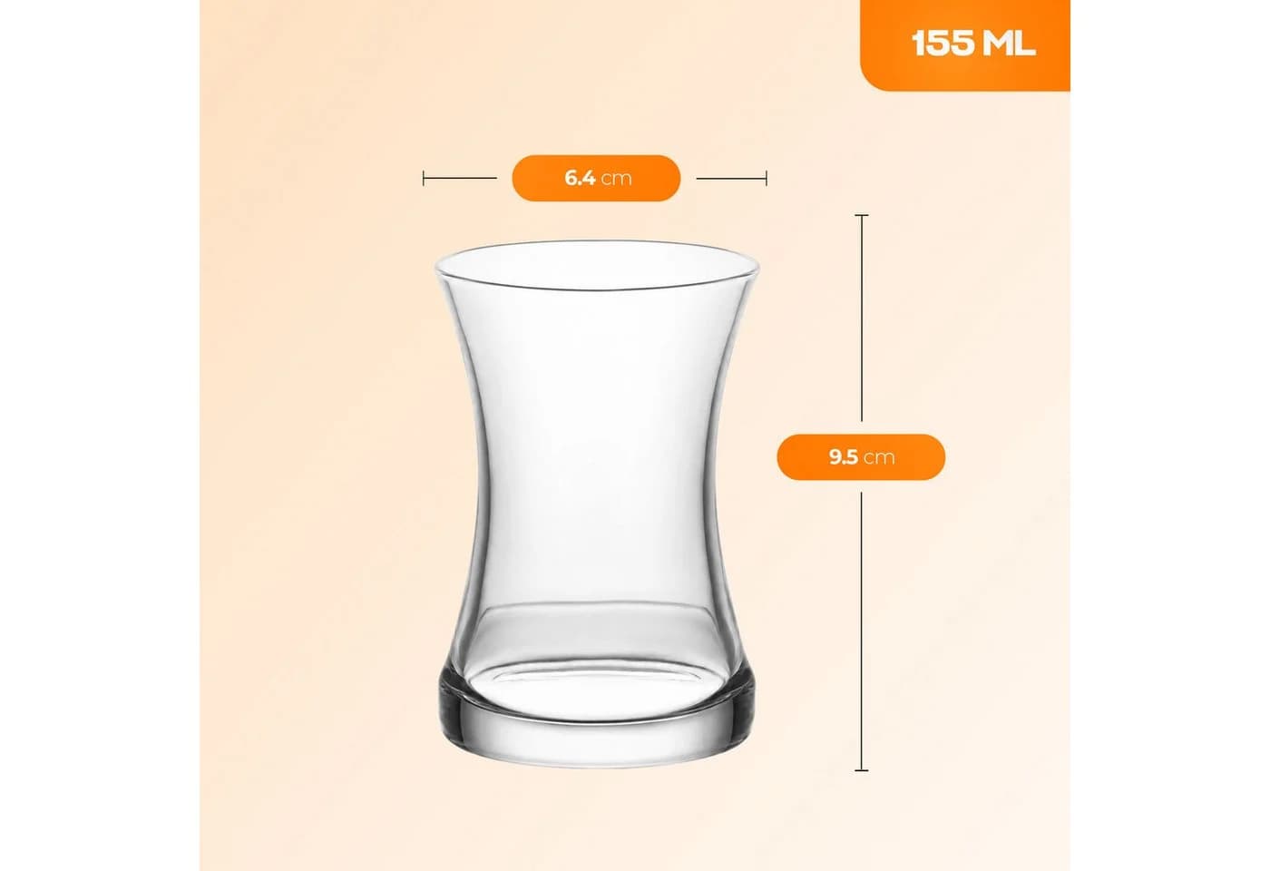 LAV Zen Teeglas-Set 12-tlg. mit Untertassen, Glas, Transparent