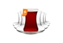 LAV Zen Teeglas-Set 12-tlg. mit Untertassen, Glas, Transparent Bild 2