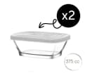 LAV Defne Glasbehälter mit Deckel 375 ml 2er Set Transparent Bild 2