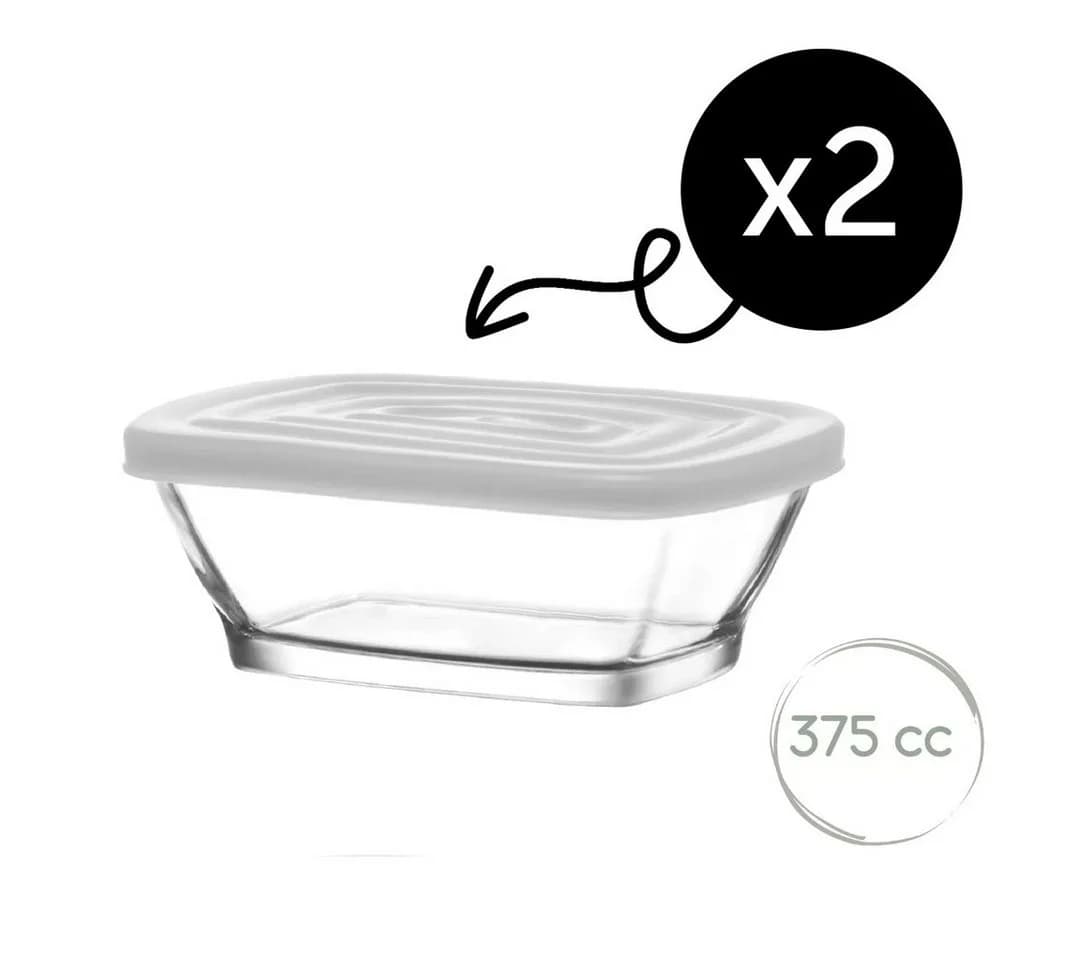 LAV Defne Glasbehälter mit Deckel 375 ml 2er Set Transparent - Bild 2