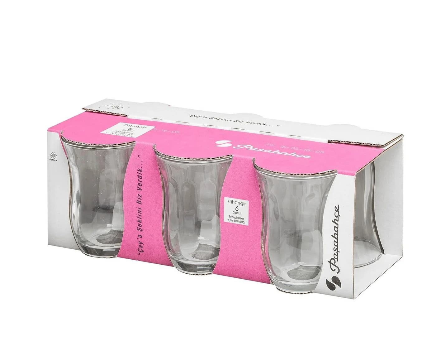 Pasabahce Teeglas Cihangir 95 ml 6-tlg. Streifen-Design Transparent - Bild 3