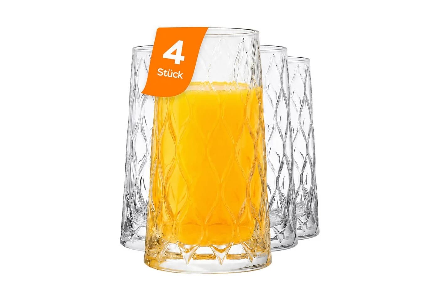 Pasabahce Leafy Longdrinkglas-Set 4-tlg. Glas Transparent - Bild 2