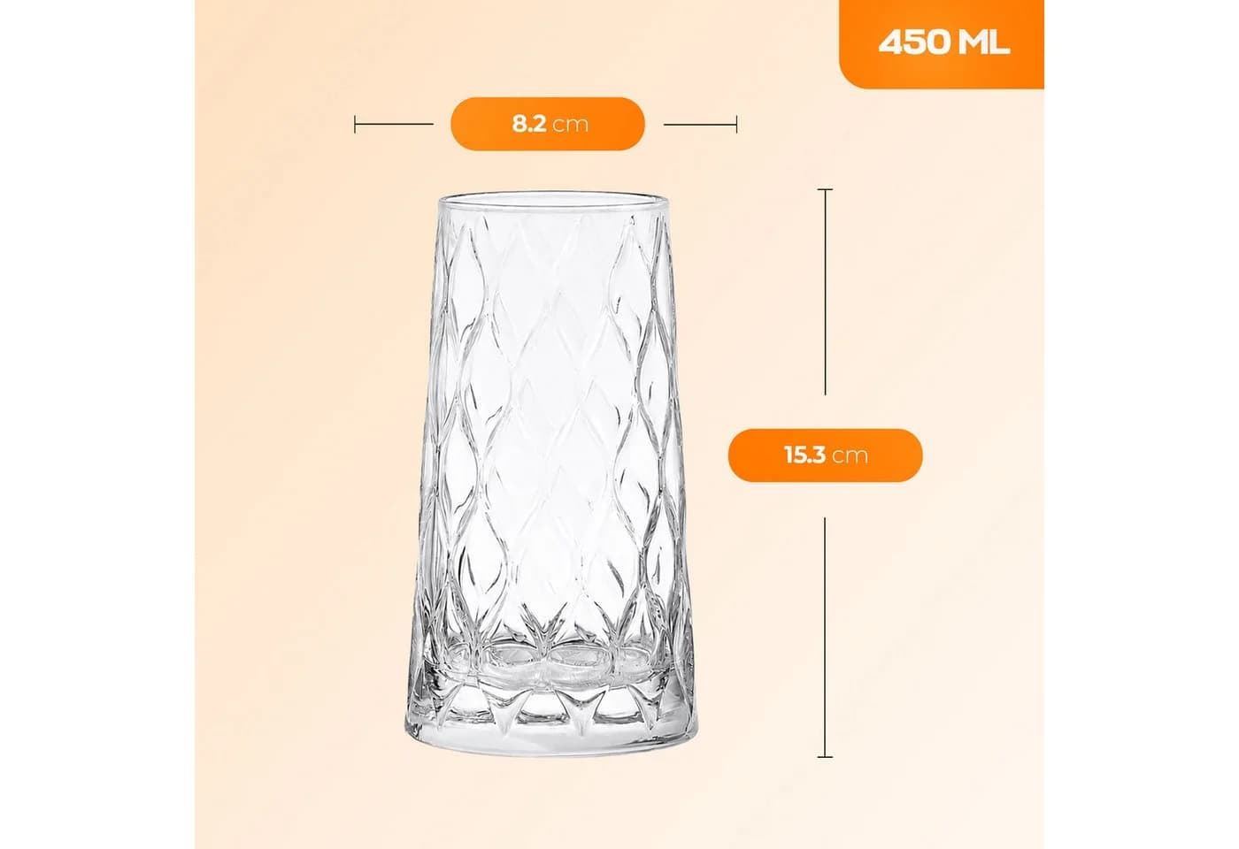 Pasabahce Leafy Longdrinkglas-Set 4-tlg. Glas Transparent - Bild 3