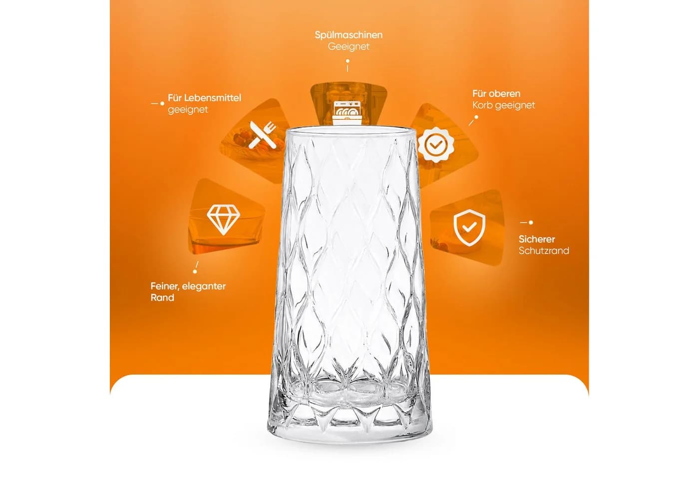 Pasabahce Leafy Longdrinkglas-Set 4-tlg. Glas Transparent - Bild 5