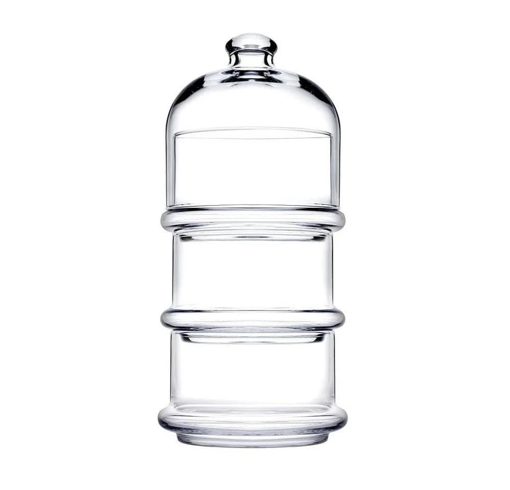 Pasabahce Villa Patisserie Servierschale mit Kuppel 3-teilig Glas - Bild 2