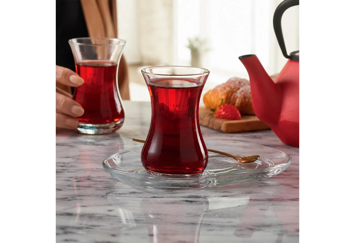 Pasabahce Incebelli Teeglas-Set 4-tlg. Glas Transparent