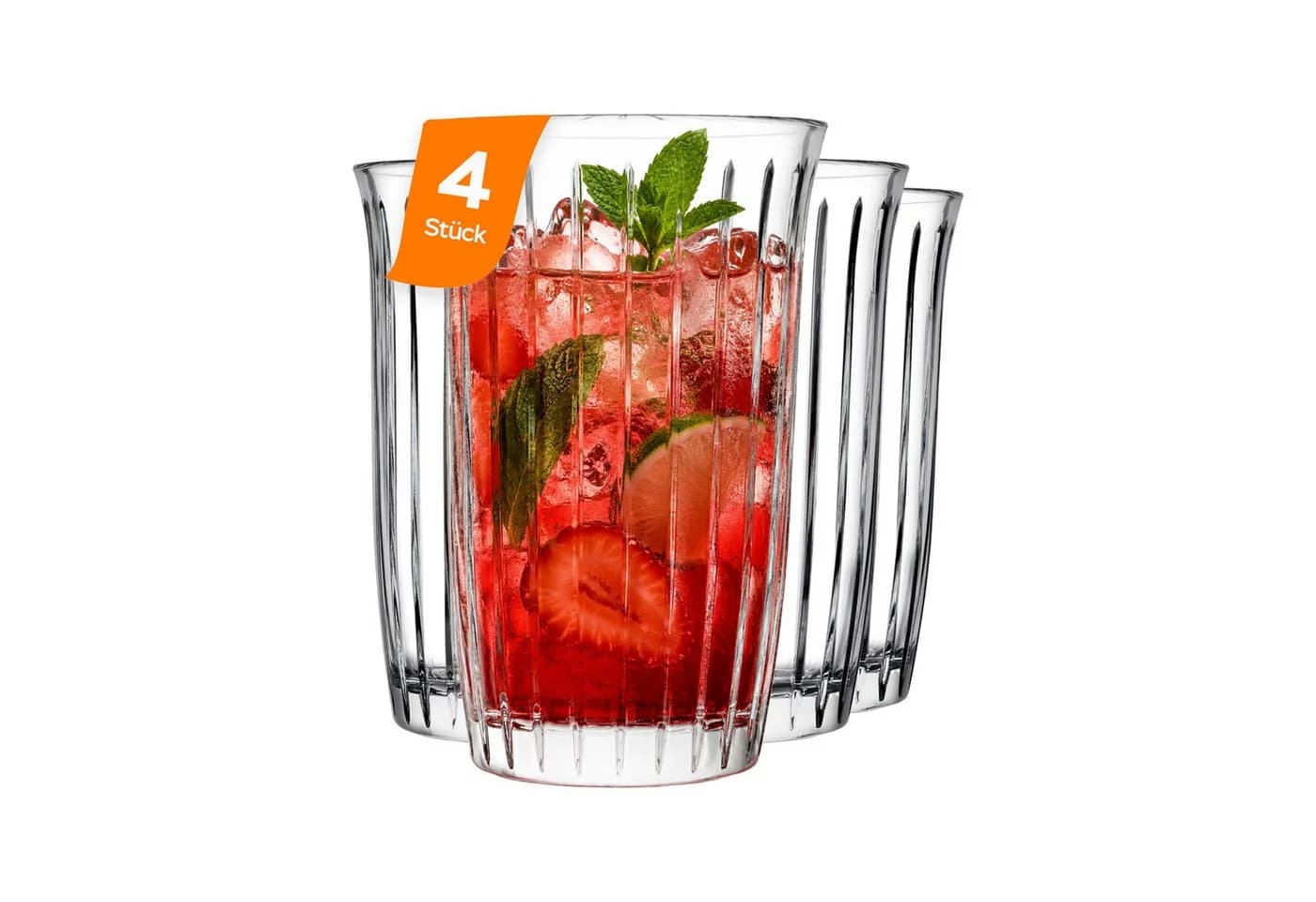 Pasabahce Longdrinkglas Joy 365 ml 4-tlg. Glas Transparent - Bild 2