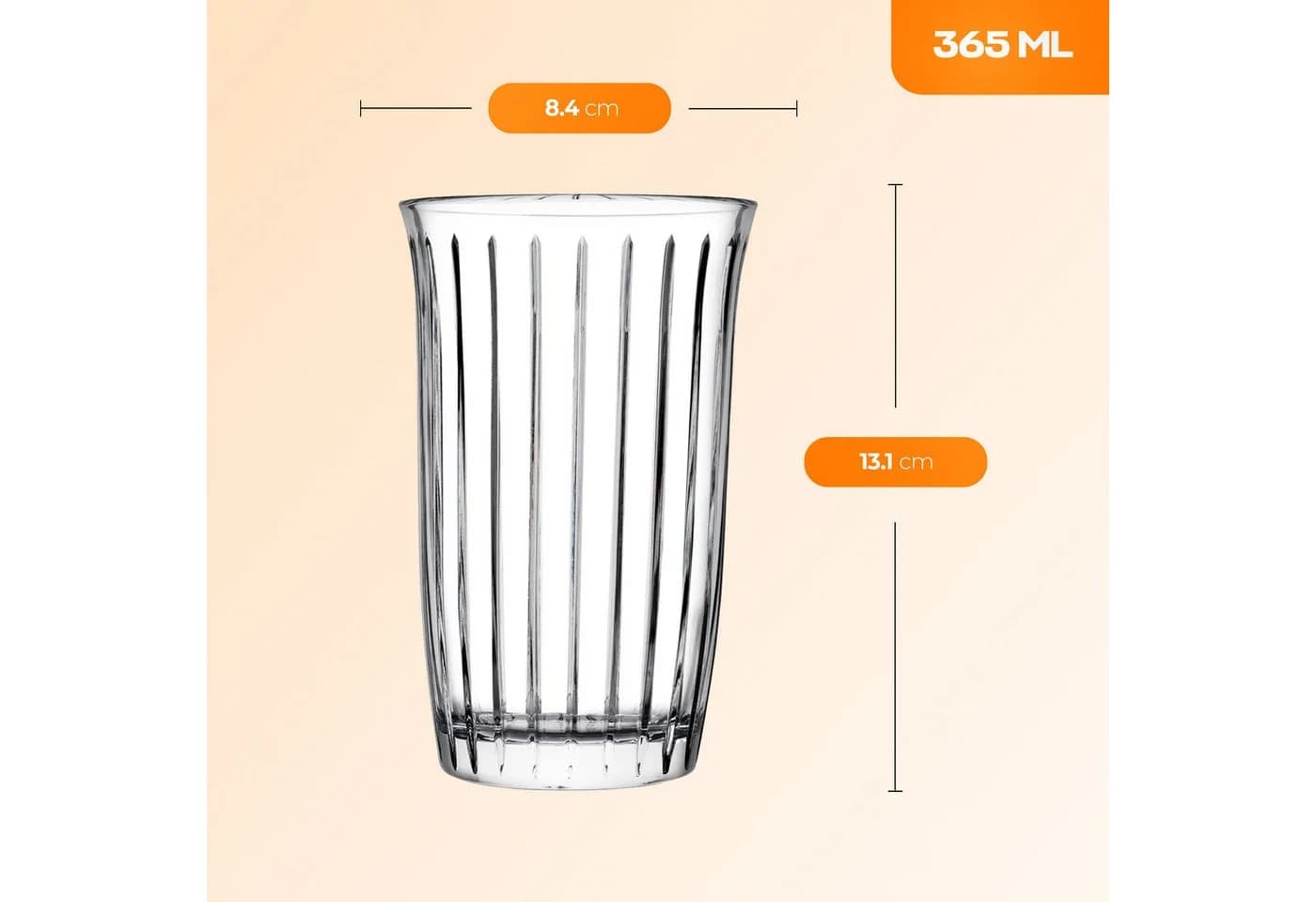 Pasabahce Longdrinkglas Joy 365 ml 4-tlg. Glas Transparent - Bild 3