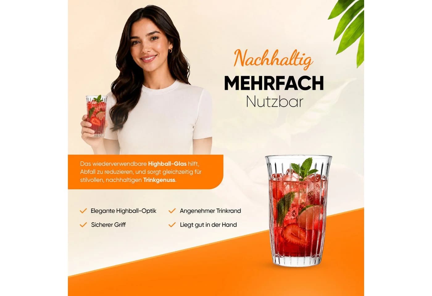 Pasabahce Longdrinkglas Joy 365 ml 4-tlg. Glas Transparent - Bild 4
