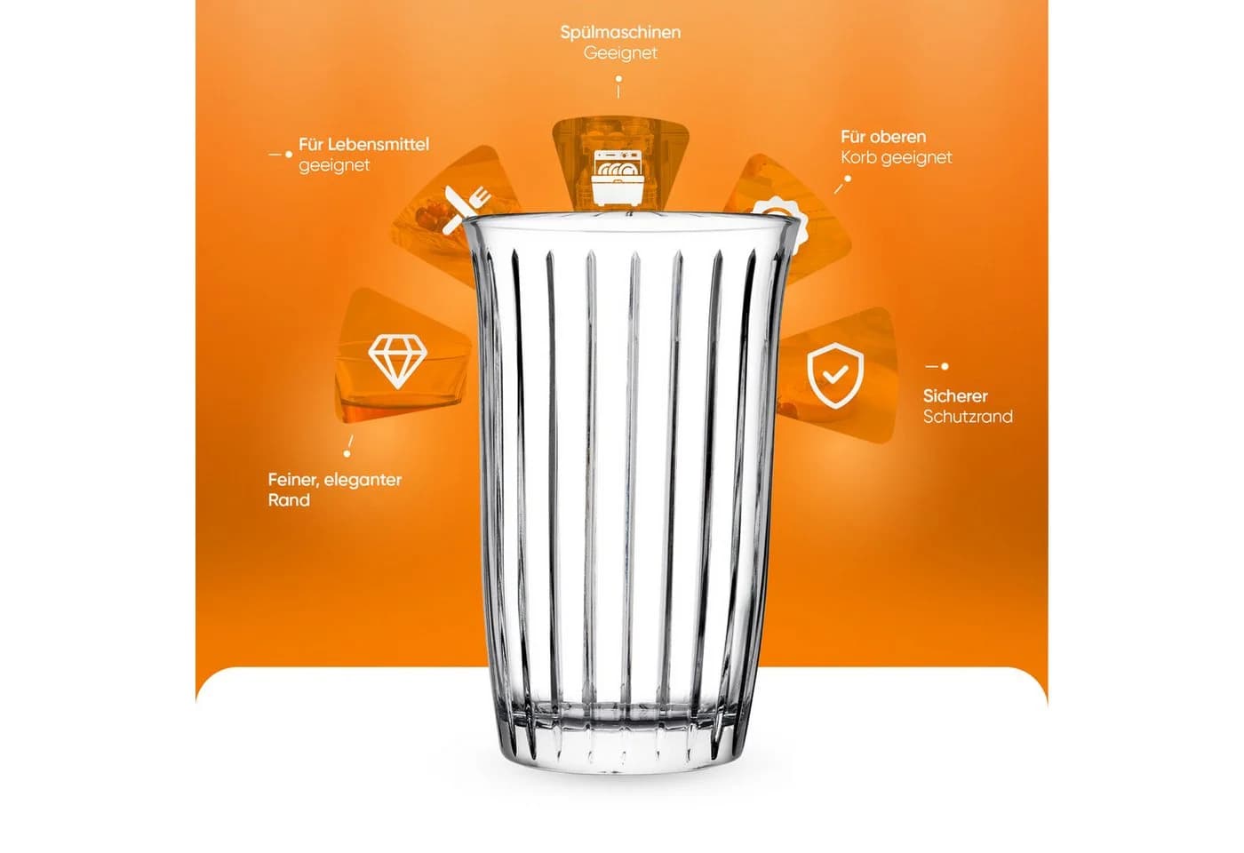 Pasabahce Longdrinkglas Joy 365 ml 4-tlg. Glas Transparent - Bild 5