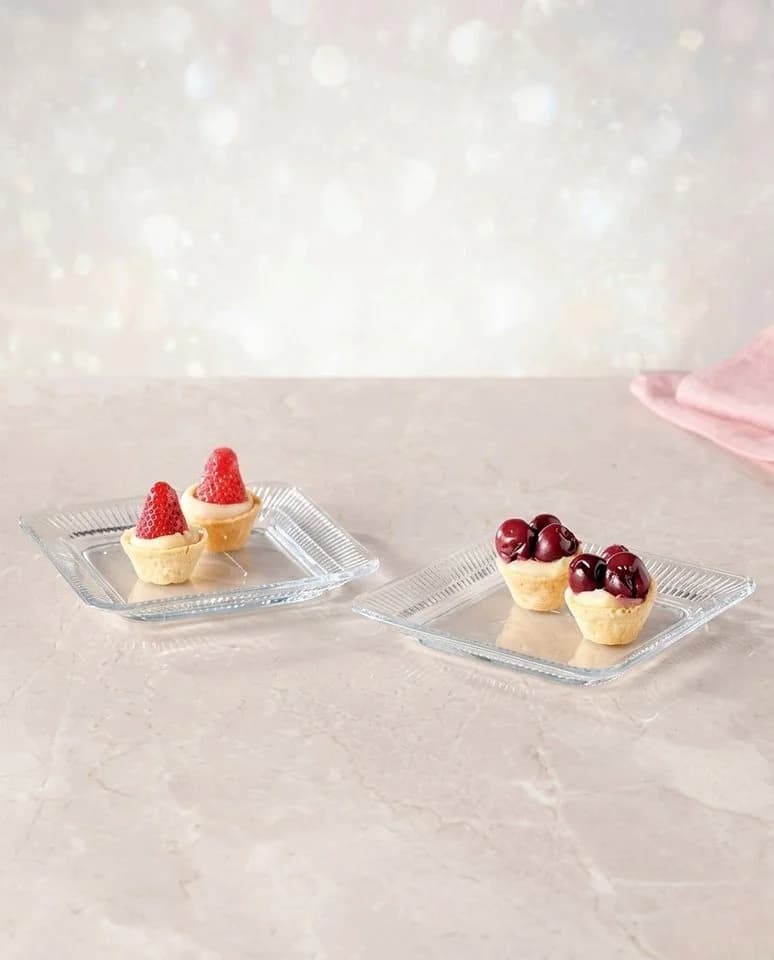 Pasabahce Kuchenteller Elysia 2er Set Transparent Glas