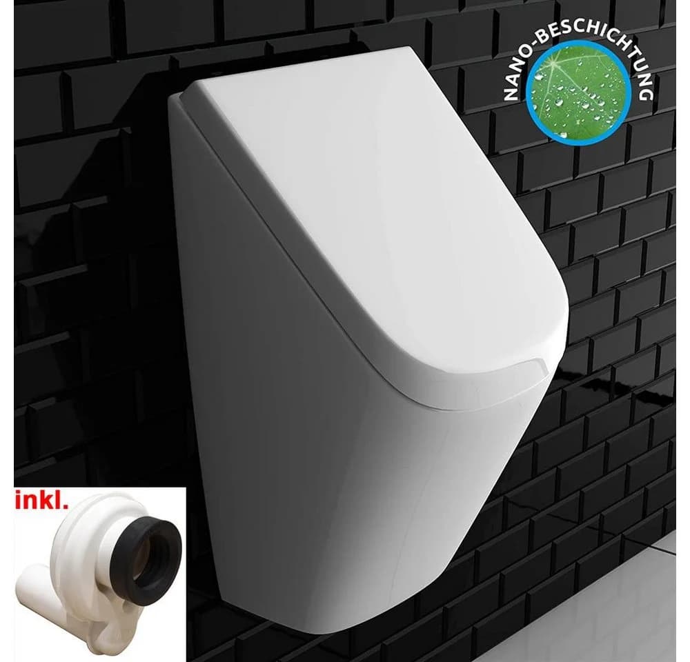 Vitra Wand-Urinal Komplettset mit Deckel und Siphon - Weiß - Bild 5