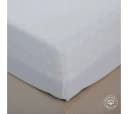 ARGAHOME Spannbettlaken 100% Baumwolle Gewebter Stoff Rundum-Gummizug Weiss Bild 1