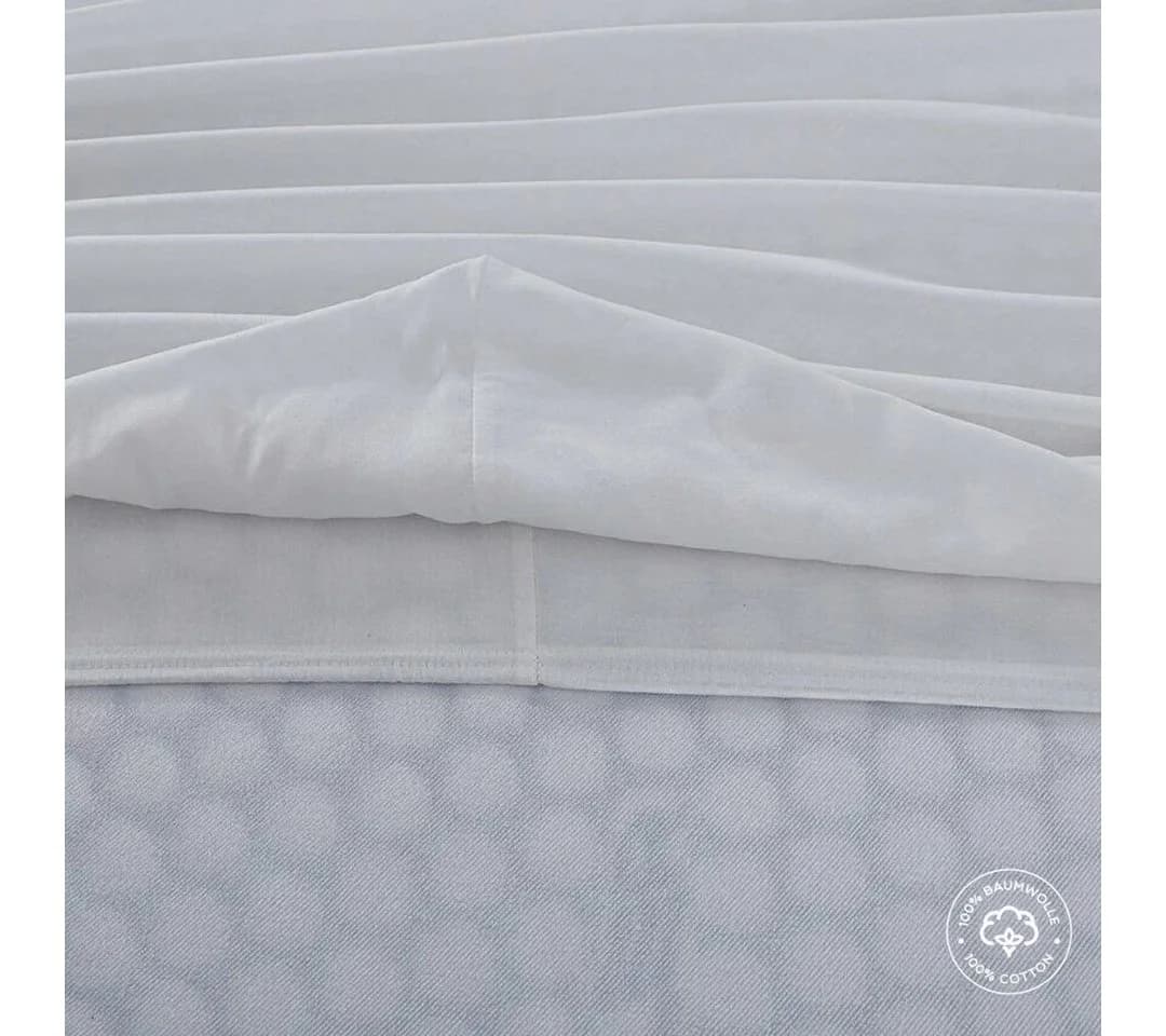 ARGAHOME Spannbettlaken 100% Baumwolle Gewebter Stoff Rundum-Gummizug Weiss - Bild 3