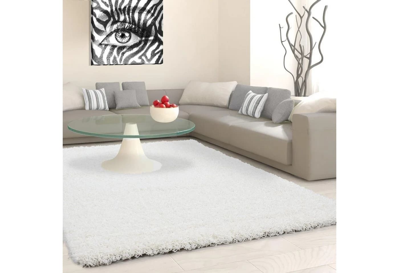 AYYILDIZ Life Shaggy 1500 Hochflor-Teppich Creme Uni - Bild 2