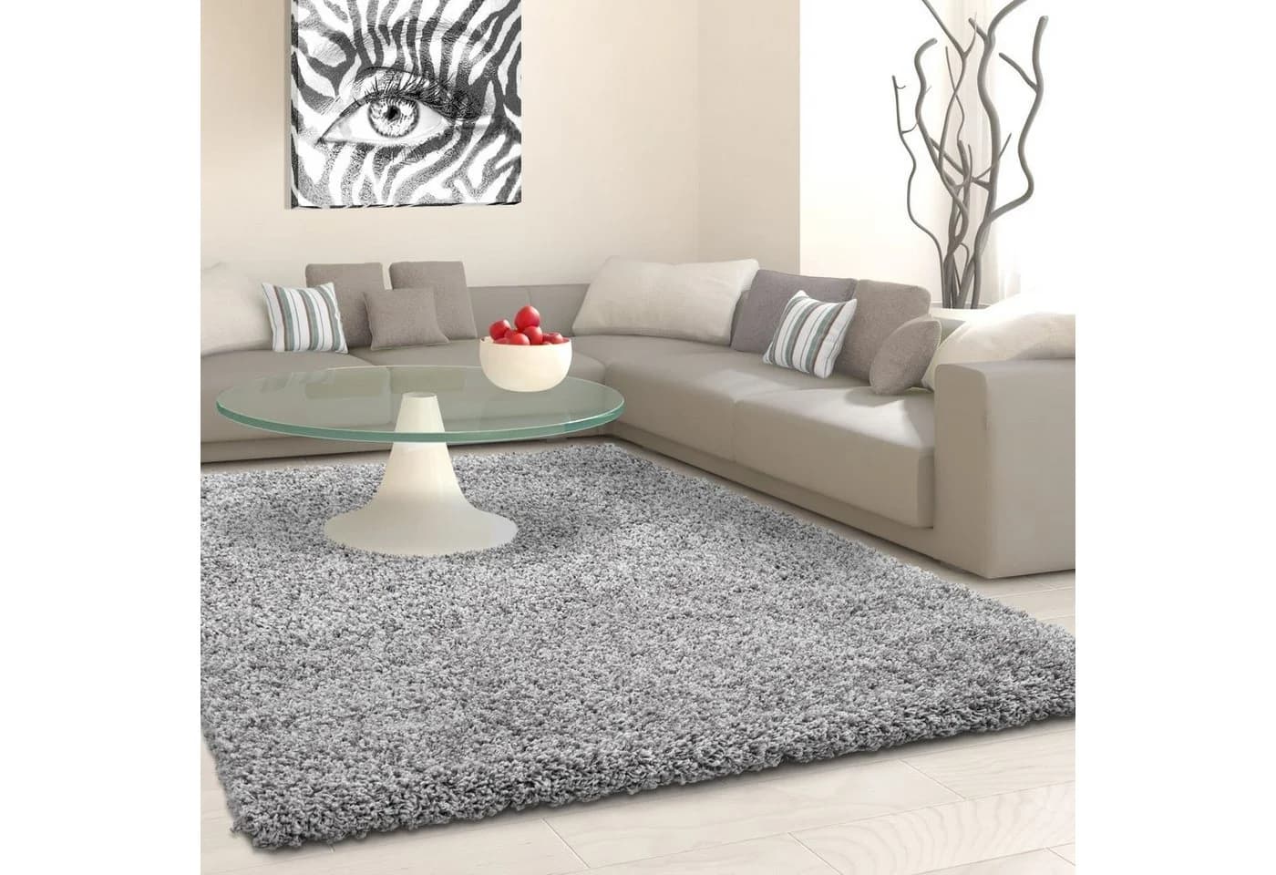 Ayyildiz Hochflorteppich Life Hellgrau Uni Hochflor - Bild 2