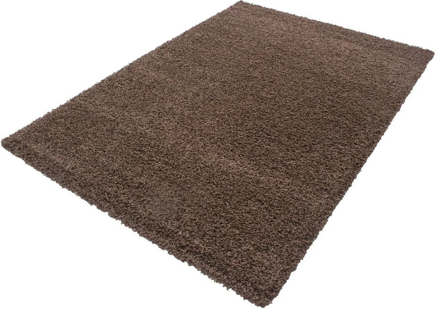 AYYILDIZ TEPPICHE Life Shaggy 1500 Hochflor-Teppich Braun Uni