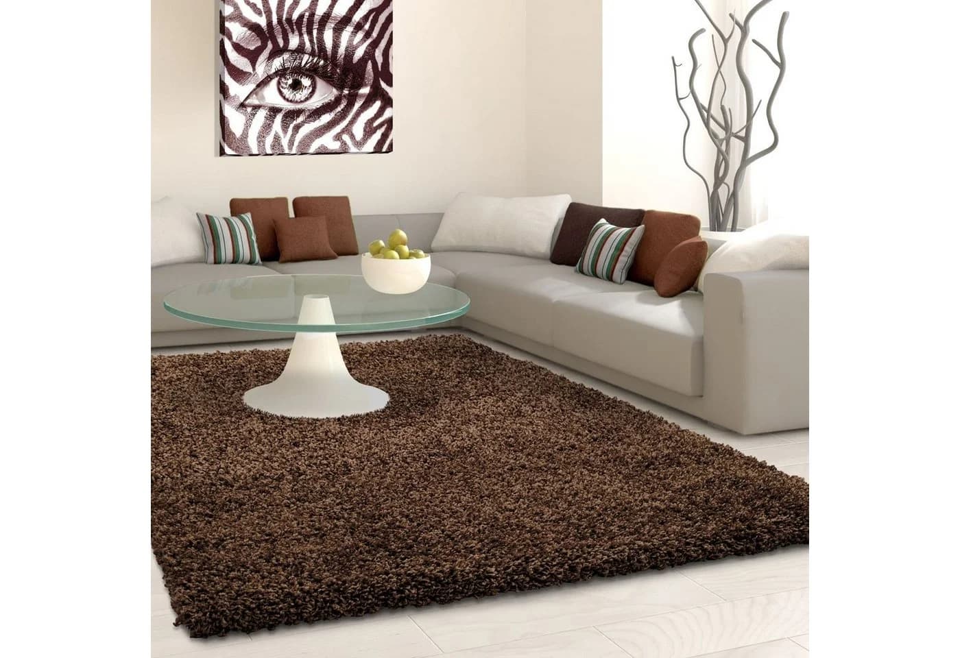 AYYILDIZ TEPPICHE Life Shaggy 1500 Hochflor-Teppich Braun Uni - Bild 2