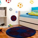 Kinderteppich AYYILDIZ TEPPICHE Fun 6001 Navy Fußball Design Bild 2
