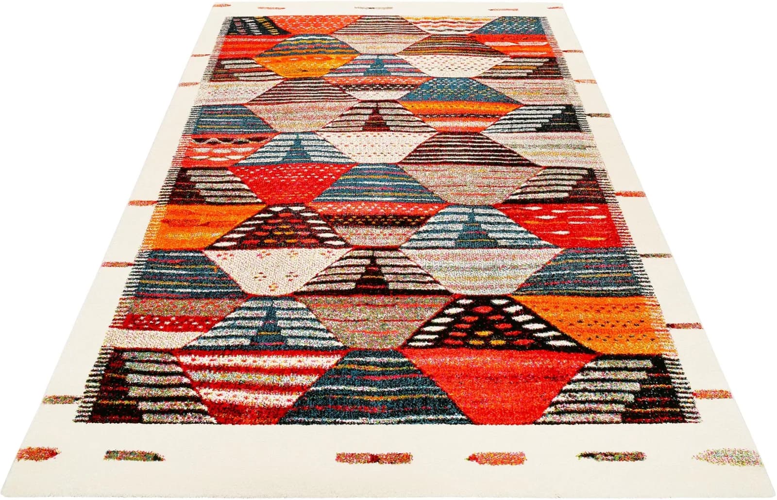 WECON HOME Teppich Modern Berber Bunt Orientalisch Kunstfaser