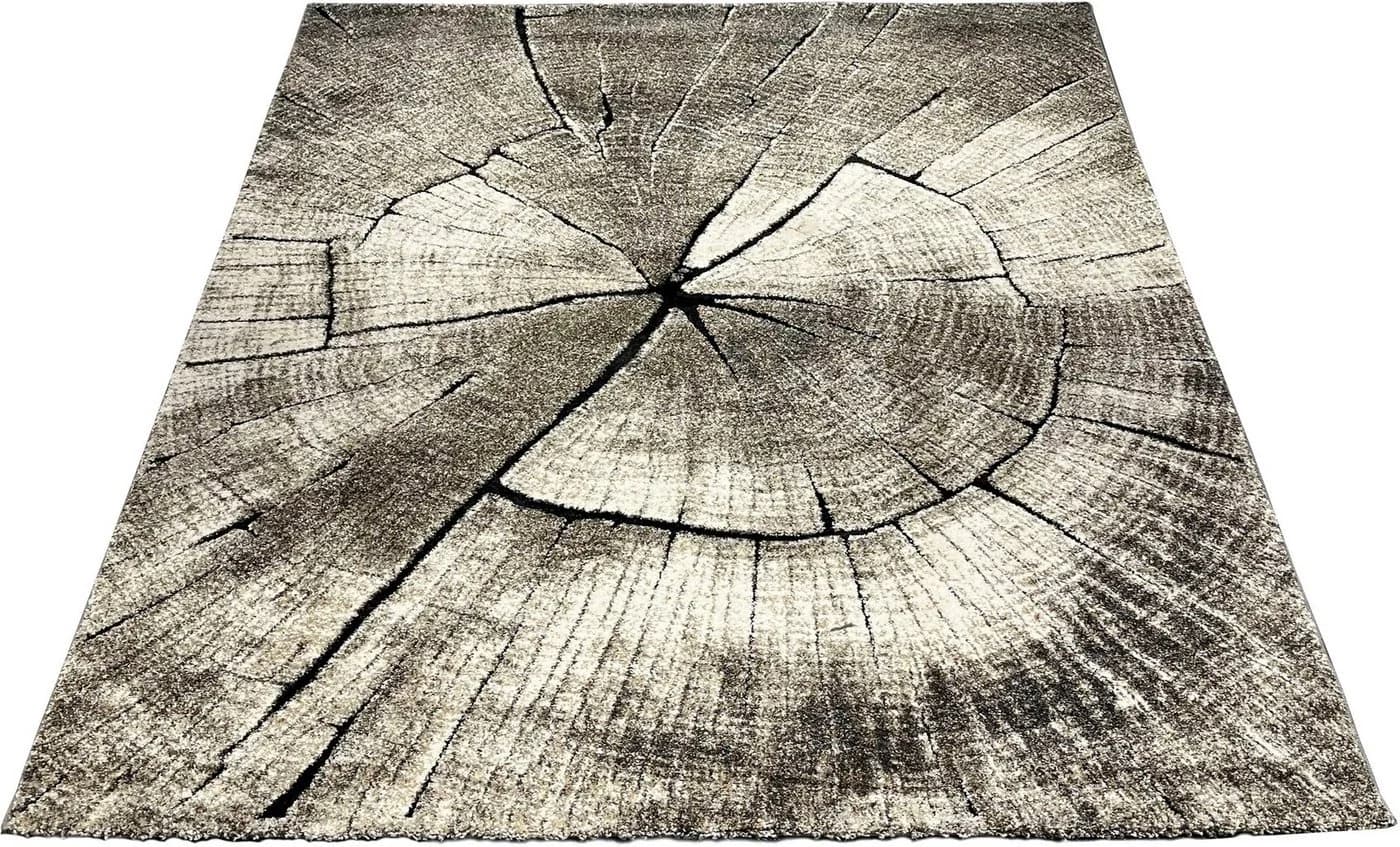 Novel Webteppich Ibiza Holzoptik Graubraun 80x150 cm