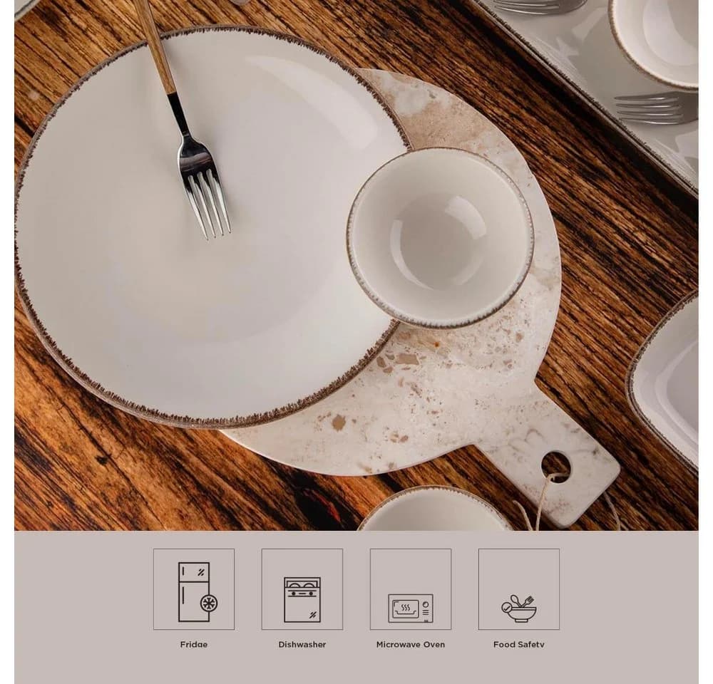 Kütahya Porselen Tafelservice 16-tlg. Frühstücksset beige/braun - Bild 3