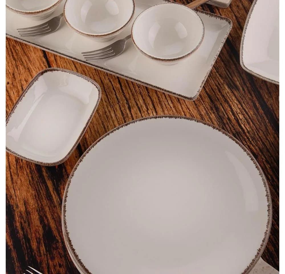 Kütahya Porselen Tafelservice 16-tlg. Frühstücksset beige/braun - Bild 5