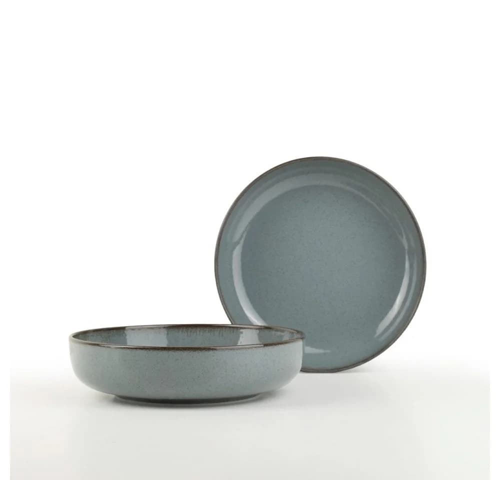 Kütahya Porselen Suppenteller Set 2tlg 20 cm Blau - Bild 2