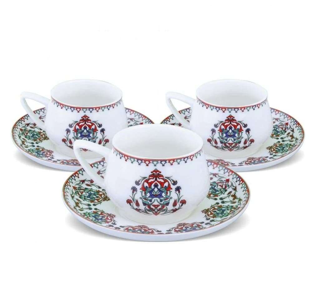 Karaca Nakkash Espressotassen-Set 12-teilig Weiß Floral - Bild 2