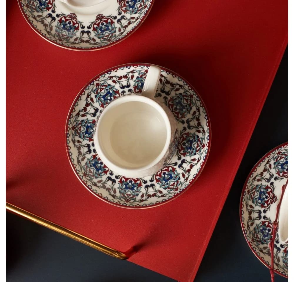 Karaca Nakkash Espressotassen-Set 12-teilig Weiß Floral - Bild 4