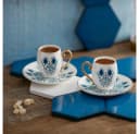Karaca Kaffeeservice 4-teilig Weiß Iznik-Muster Porzellan Bild 1