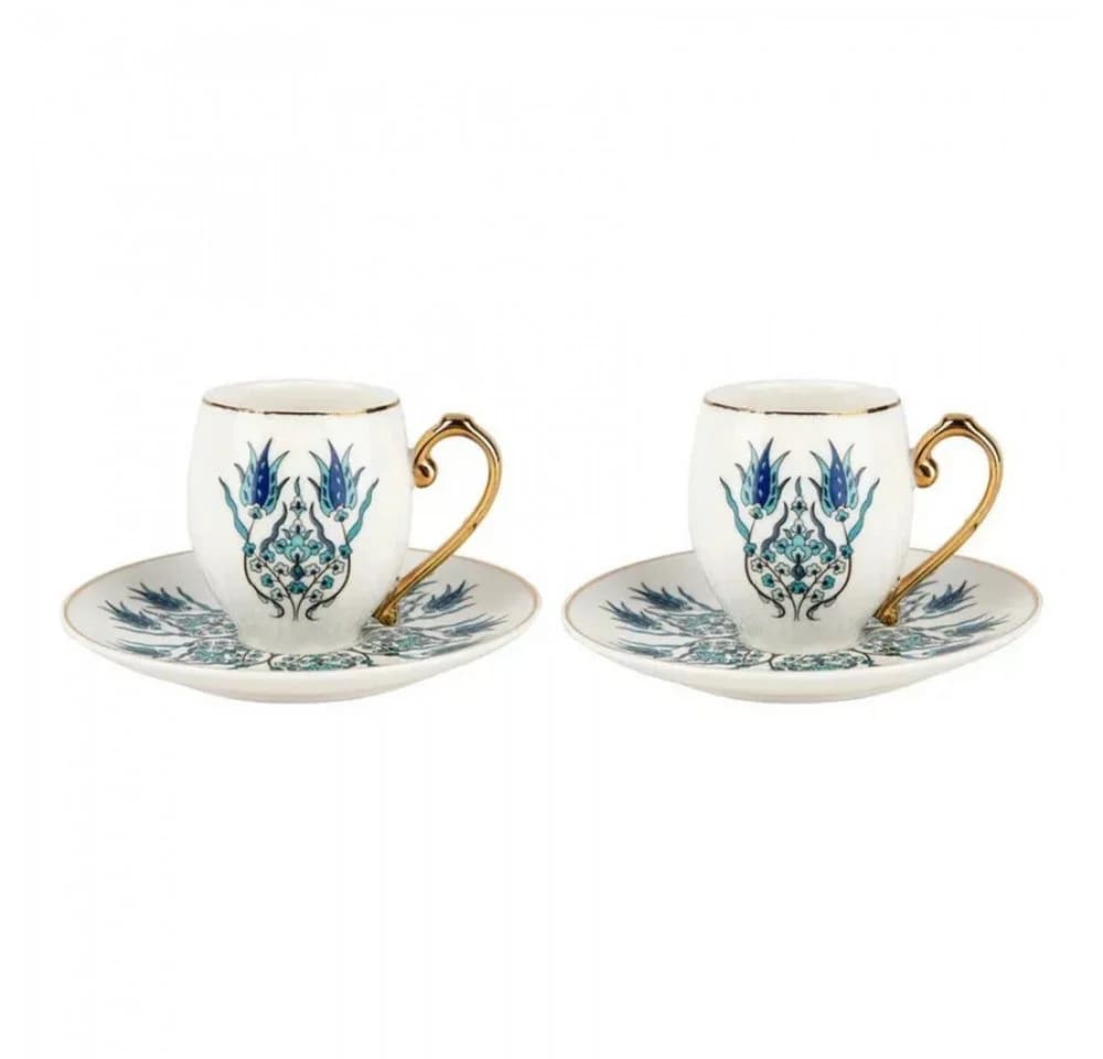 Karaca Kaffeeservice 4-teilig Weiß Iznik-Muster Porzellan - Bild 2