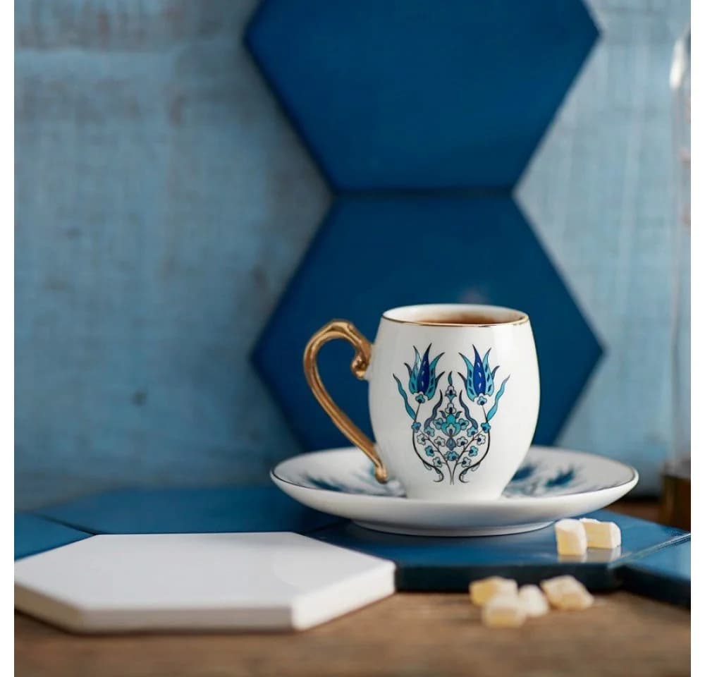 Karaca Kaffeeservice 4-teilig Weiß Iznik-Muster Porzellan - Bild 3