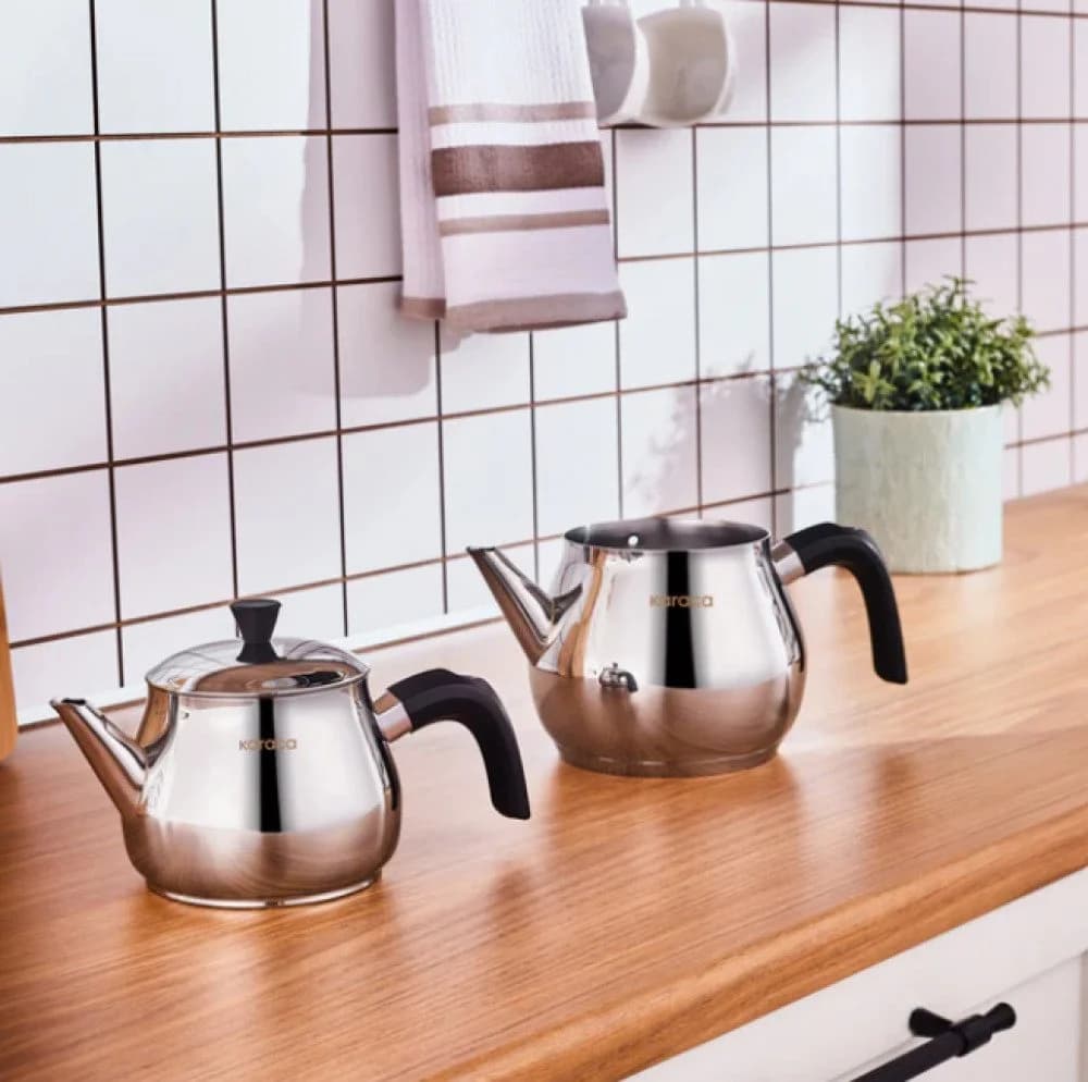 Karaca Kayra Teekannen-Set 2,7L Edelstahl Schwarz Induktion