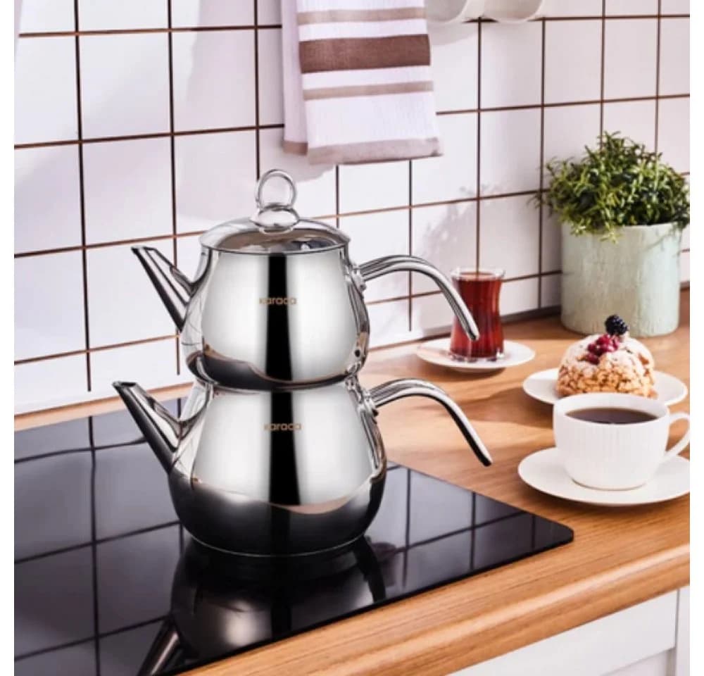 Karaca Layla Teeservice Metall 1L Teekanne & 1,75L Wasserkocher Set - Bild 5