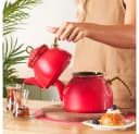 Karaca Retro Emaille-Teekannen-Set 3,4L Rot Induktionsgeeignet Bild 3