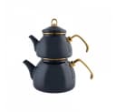 Karaca Retro Teekannen-Set Emaille Anthrazit 1,1L & 2,3L Bild 2