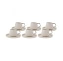Karaca Saturn Kaffeeservice 6-tlg. Türkische Kaffeetassen Bone Porzellan Platin Bild 2