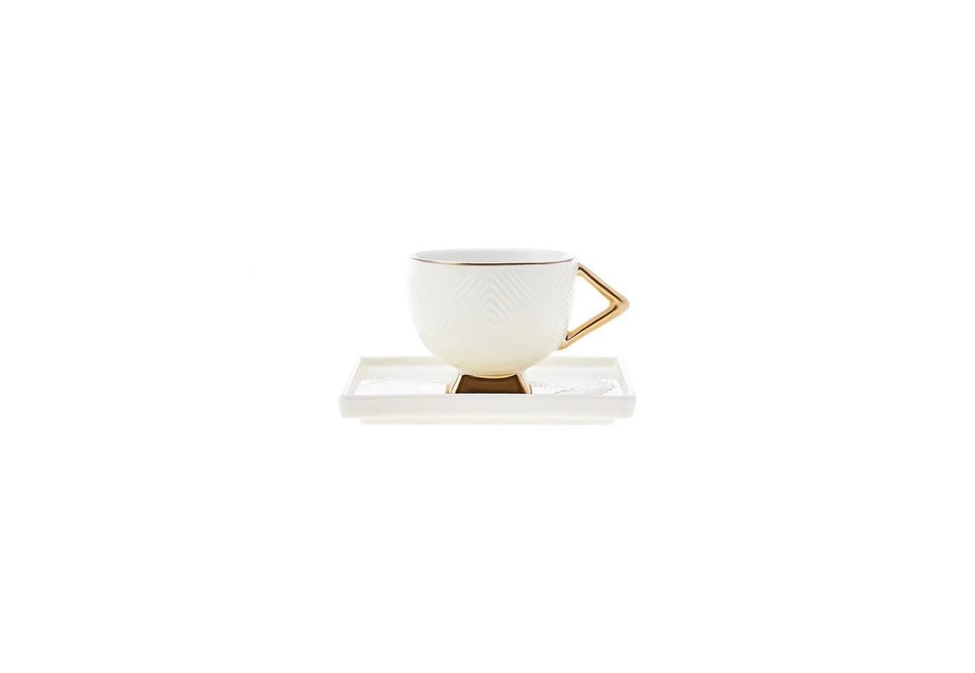 Karaca Art Deco Kaffeeservice 4-teilig Creme Porzellan - Bild 5