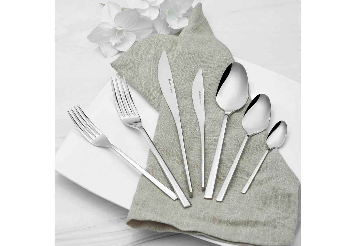 Karaca New Everest Elegance Besteckset 84-tlg. für 12 Personen Edelstahl Silber