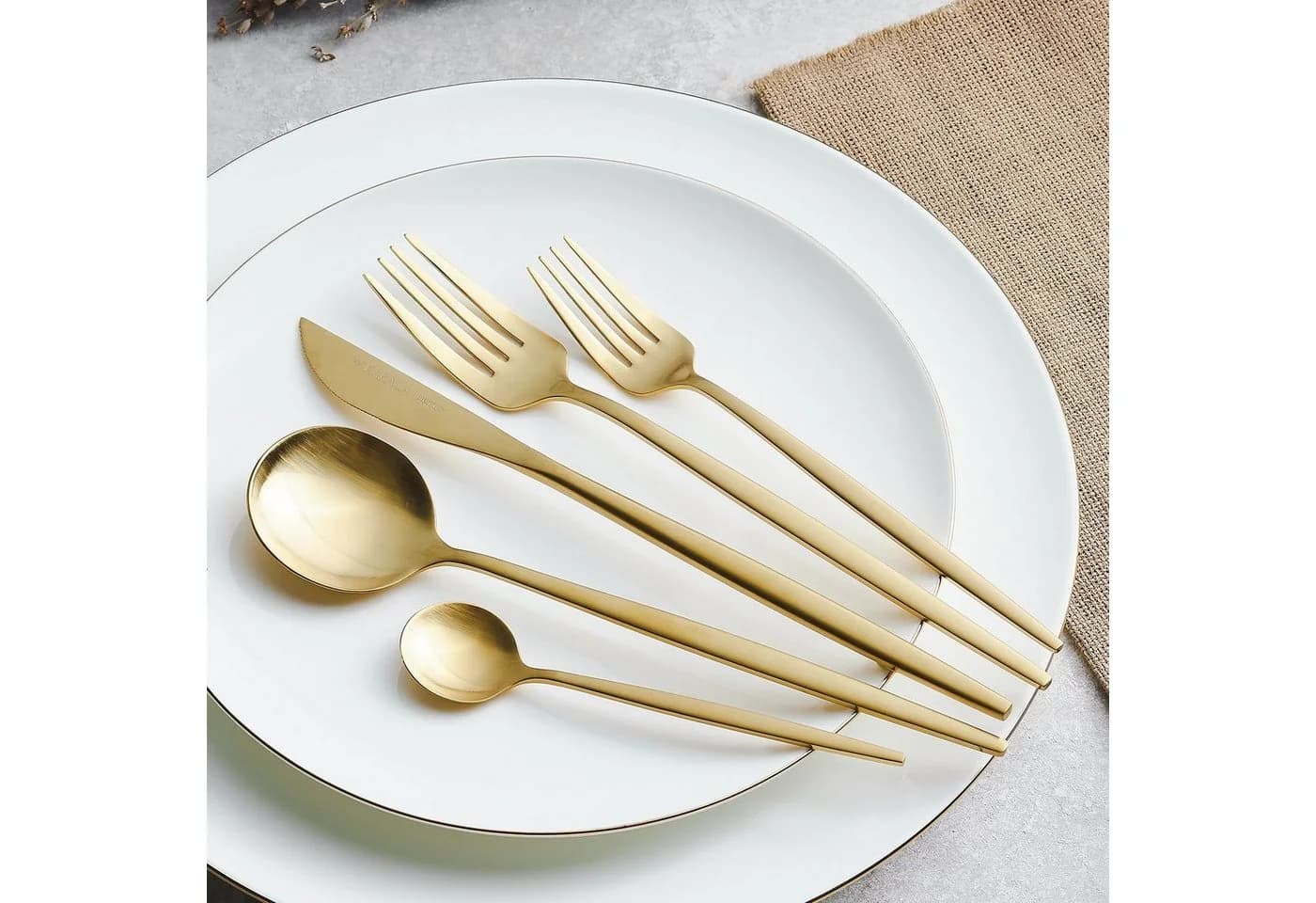 Karaca Orion Gold Besteckset 30-tlg. Edelstahl für 6 Personen
